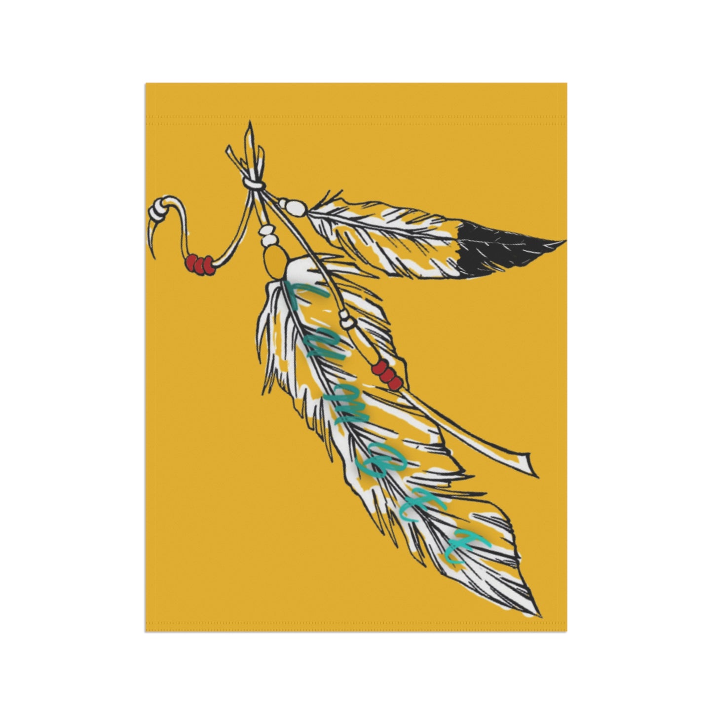 Lumbee Feather Double-Sided Flag | Yellow