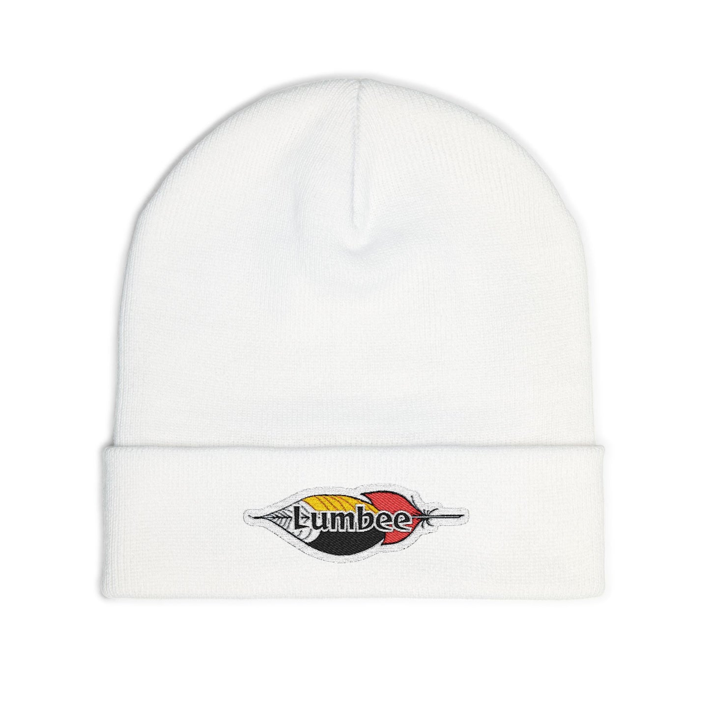 Lumbee Feather Embroidered Knit Beanie
