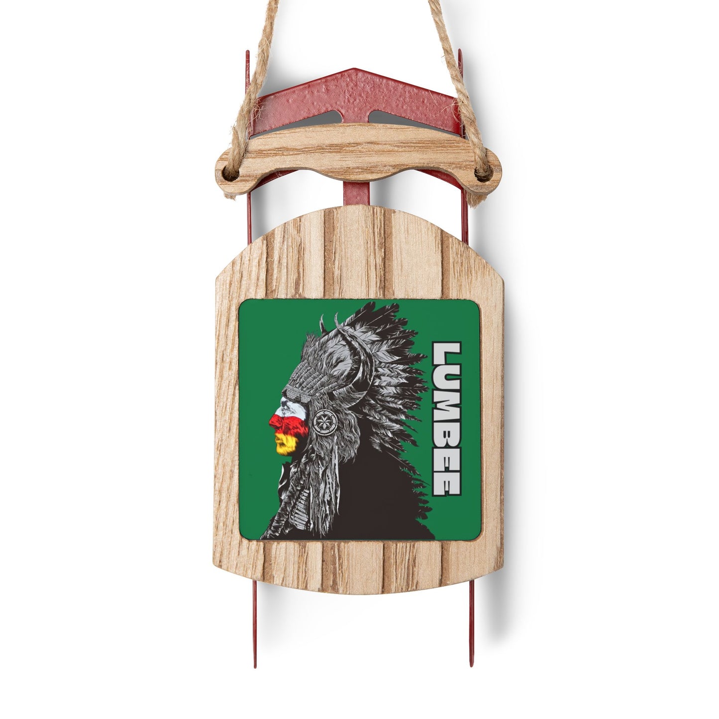 910 Indian Chief Sled Ornaments | Green