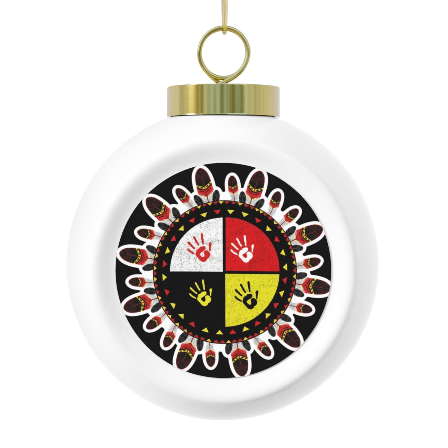 Medicine Wheel Round Christmas Ornament (Bells/Tree)