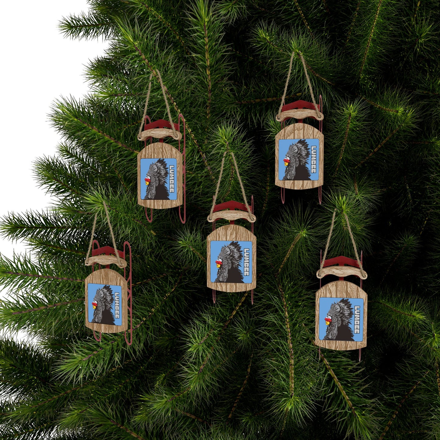 910 Indian Chief Sled Ornaments | Carolina Blue