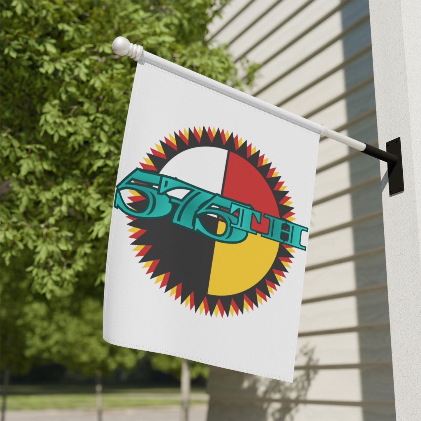 575 Double-Sided Flag | White