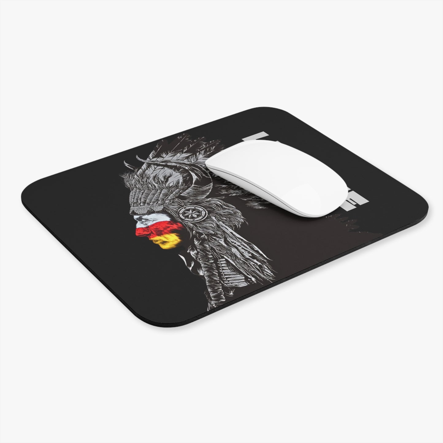 Lumbee Indian Chief Mouse Pad | Black