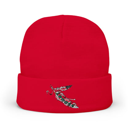 Lumbee Feather Embroidered Knit Beanie