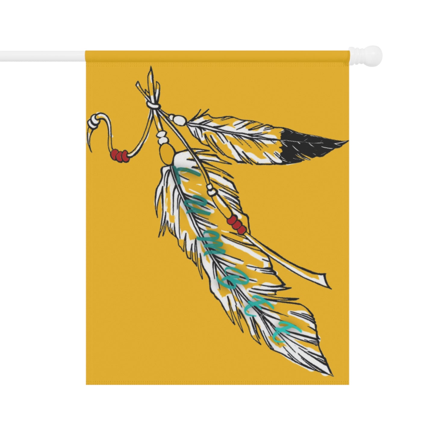 Lumbee Feather Double-Sided Flag | Yellow