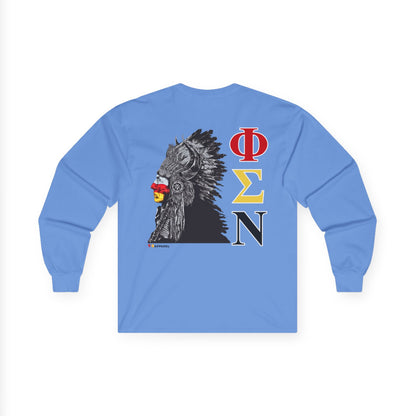 Phi Sigma Nu Long Sleeve Graphic Tee - Indian Chief