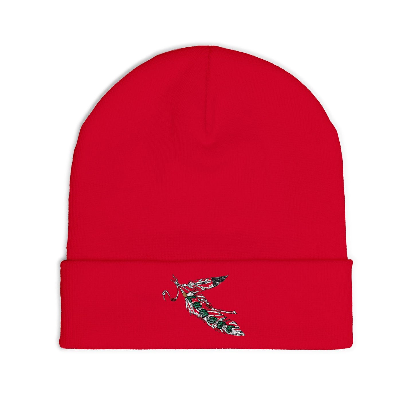 Lumbee Feather Embroidered Knit Beanie