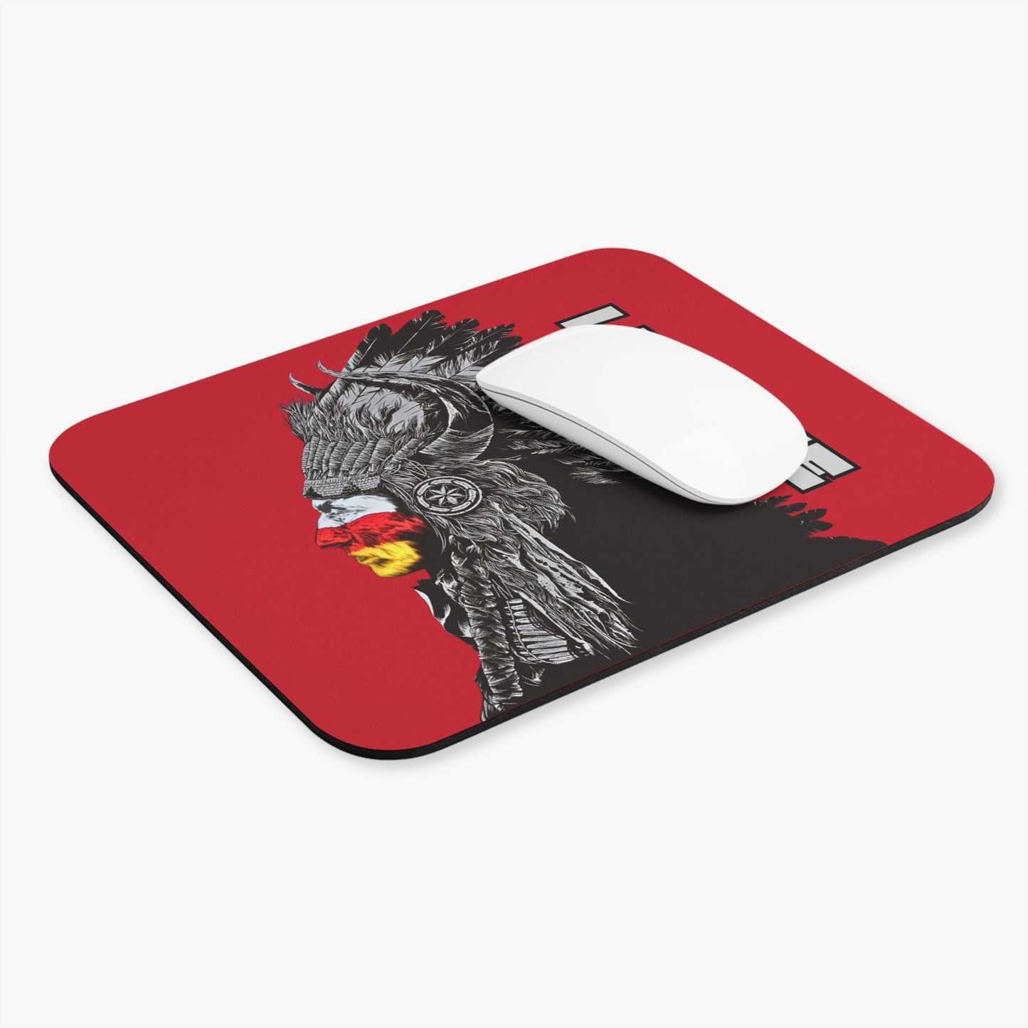 Lumbee Indian Chief Mouse Pad | Red