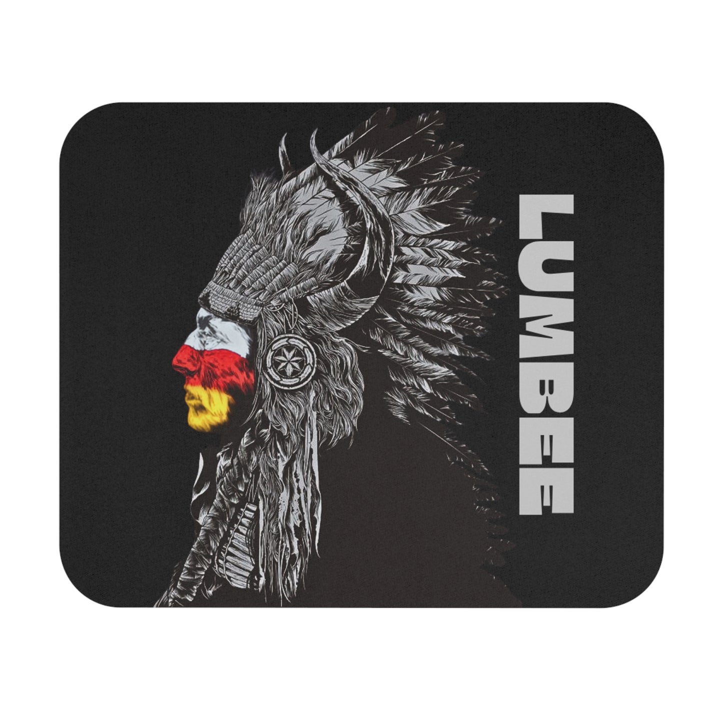 Lumbee Indian Chief Mouse Pad | Black