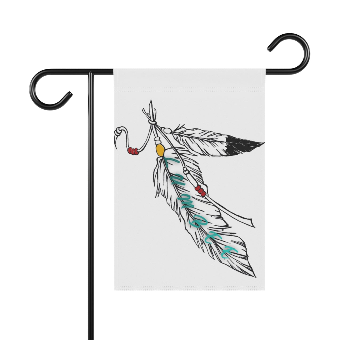 Lumbee Feather Double-Sided Flag | White