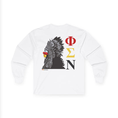 Phi Sigma Nu Long Sleeve Graphic Tee - Indian Chief