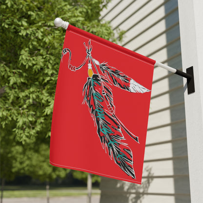 Lumbee Feather Double-Sided Flag | Red
