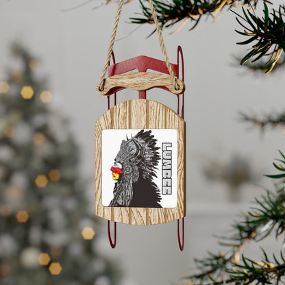 910 Indian Chief Sled Ornaments | White