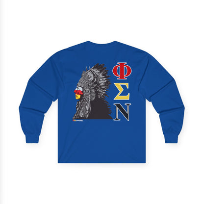 Phi Sigma Nu Long Sleeve Graphic Tee - Indian Chief