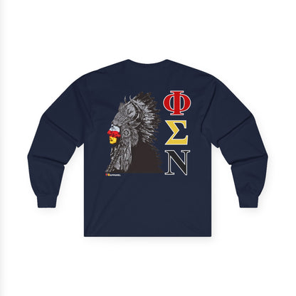 Phi Sigma Nu Long Sleeve Graphic Tee - Indian Chief