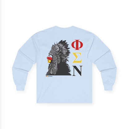 Phi Sigma Nu Long Sleeve Graphic Tee - Indian Chief