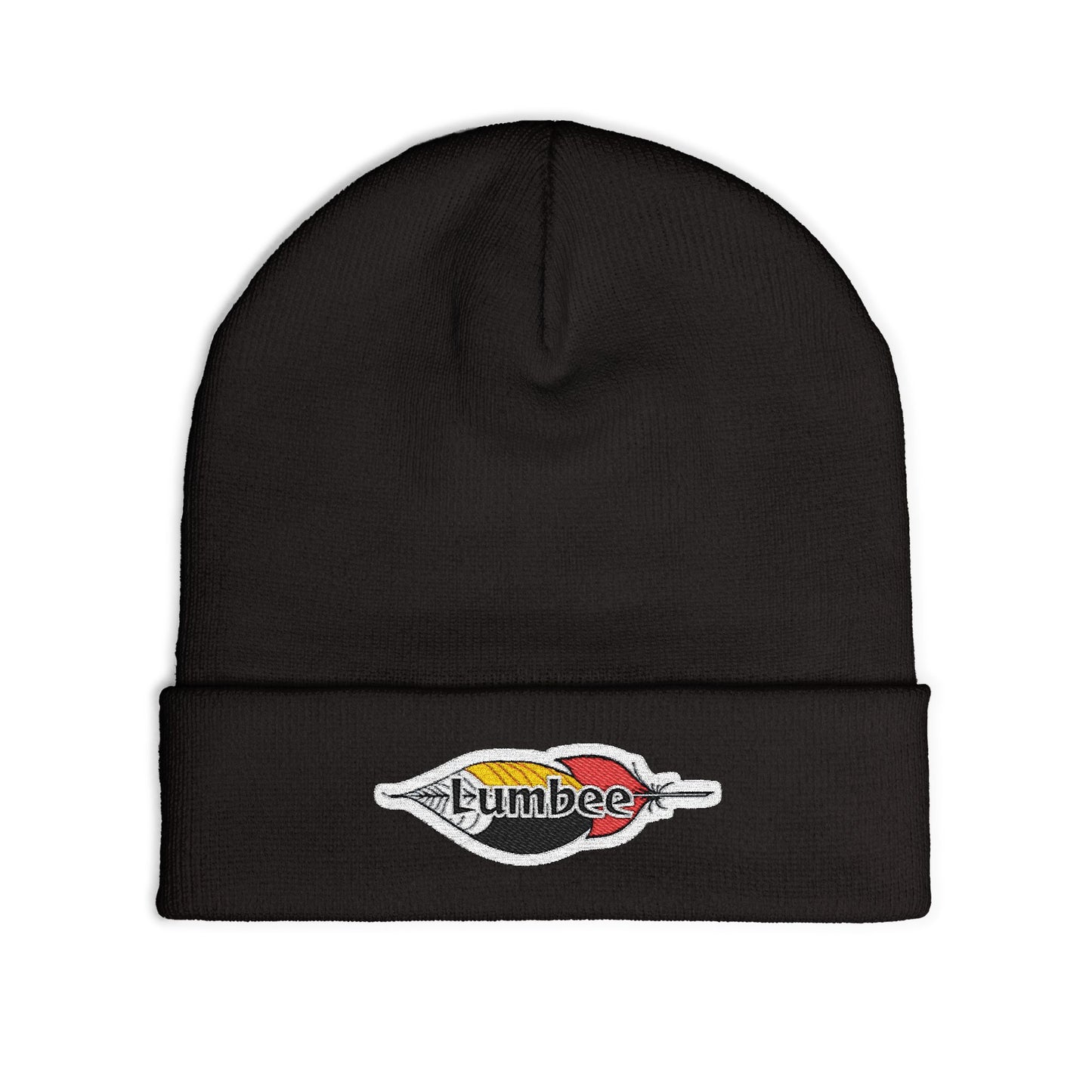 Cozy Lumbee Feather Embroidered Knit Beanie