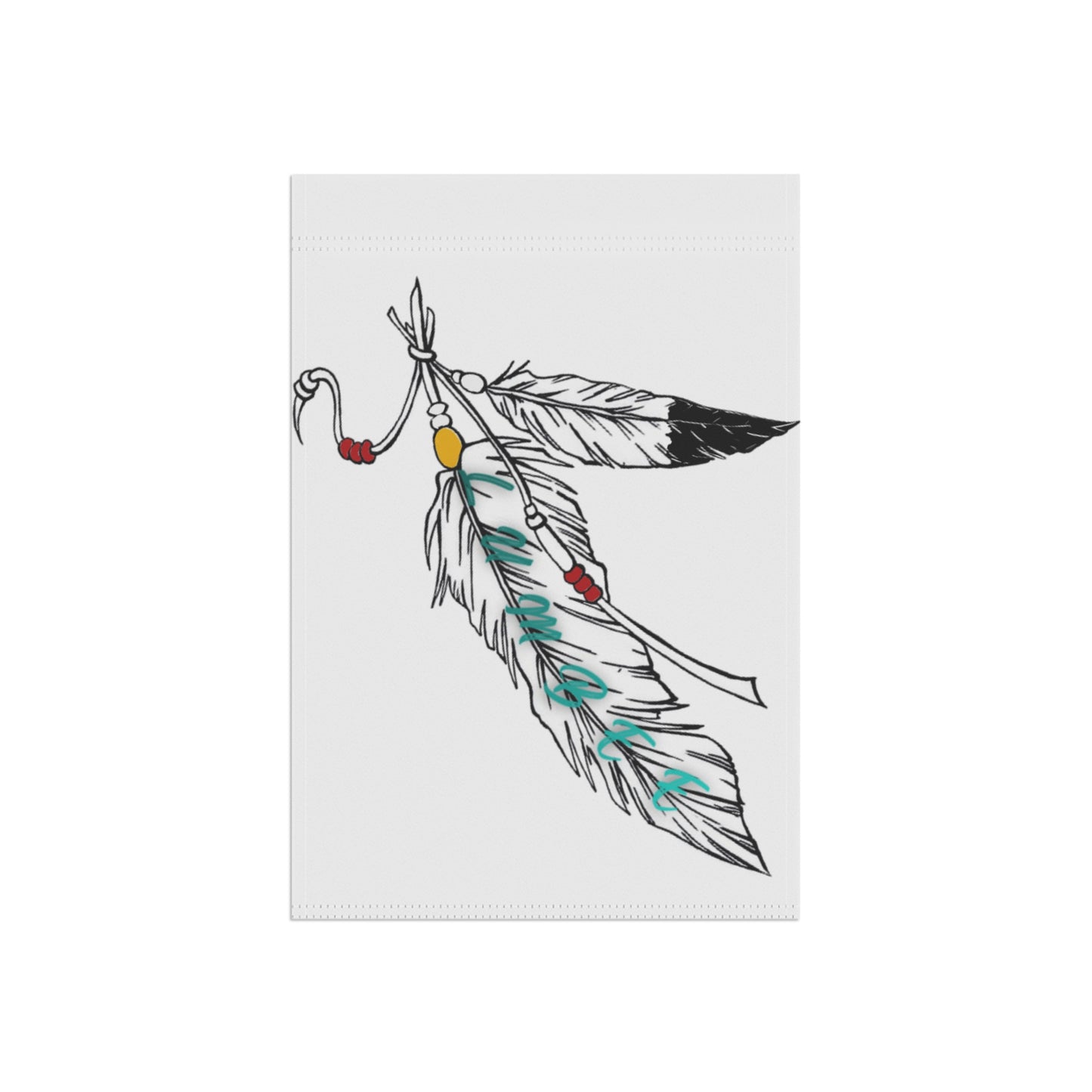 Lumbee Feather Double-Sided Flag | White