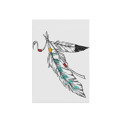 Lumbee Feather Double-Sided Flag | White