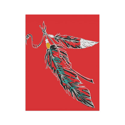 Lumbee Feather Double-Sided Flag | Red