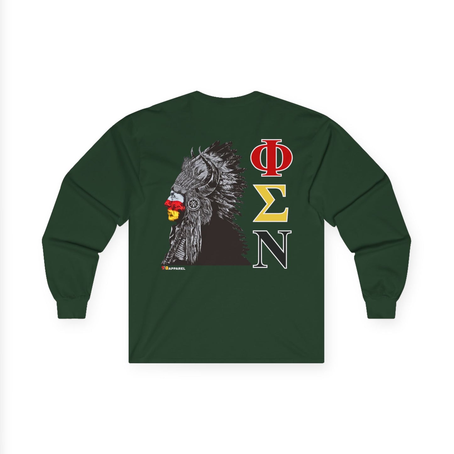 Phi Sigma Nu Long Sleeve Graphic Tee - Indian Chief