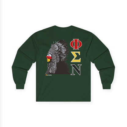 Phi Sigma Nu Long Sleeve Graphic Tee - Indian Chief