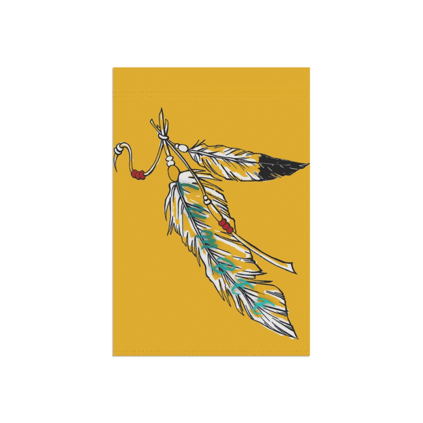 Lumbee Feather Double-Sided Flag | Yellow