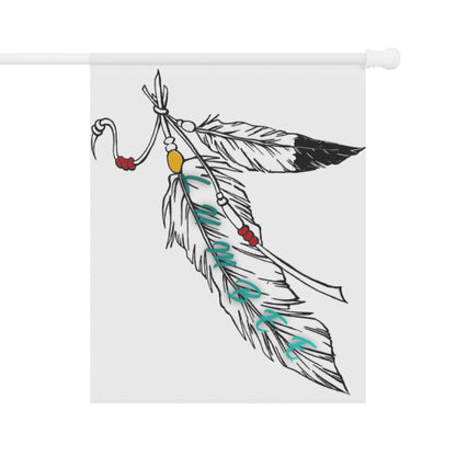 Lumbee Feather Double-Sided Flag | White