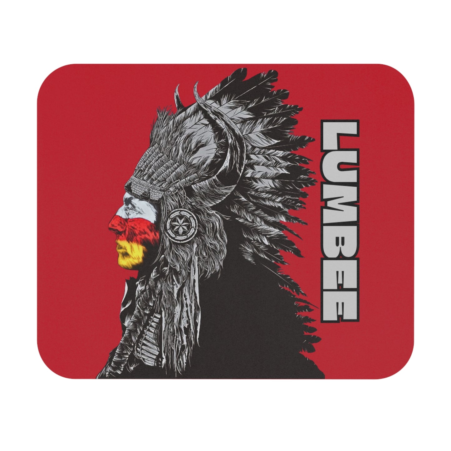 Lumbee Indian Chief Mouse Pad | Red