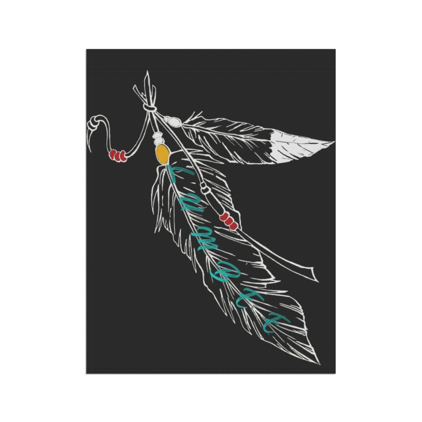 Lumbee Feather Double-Sided Flag | Black