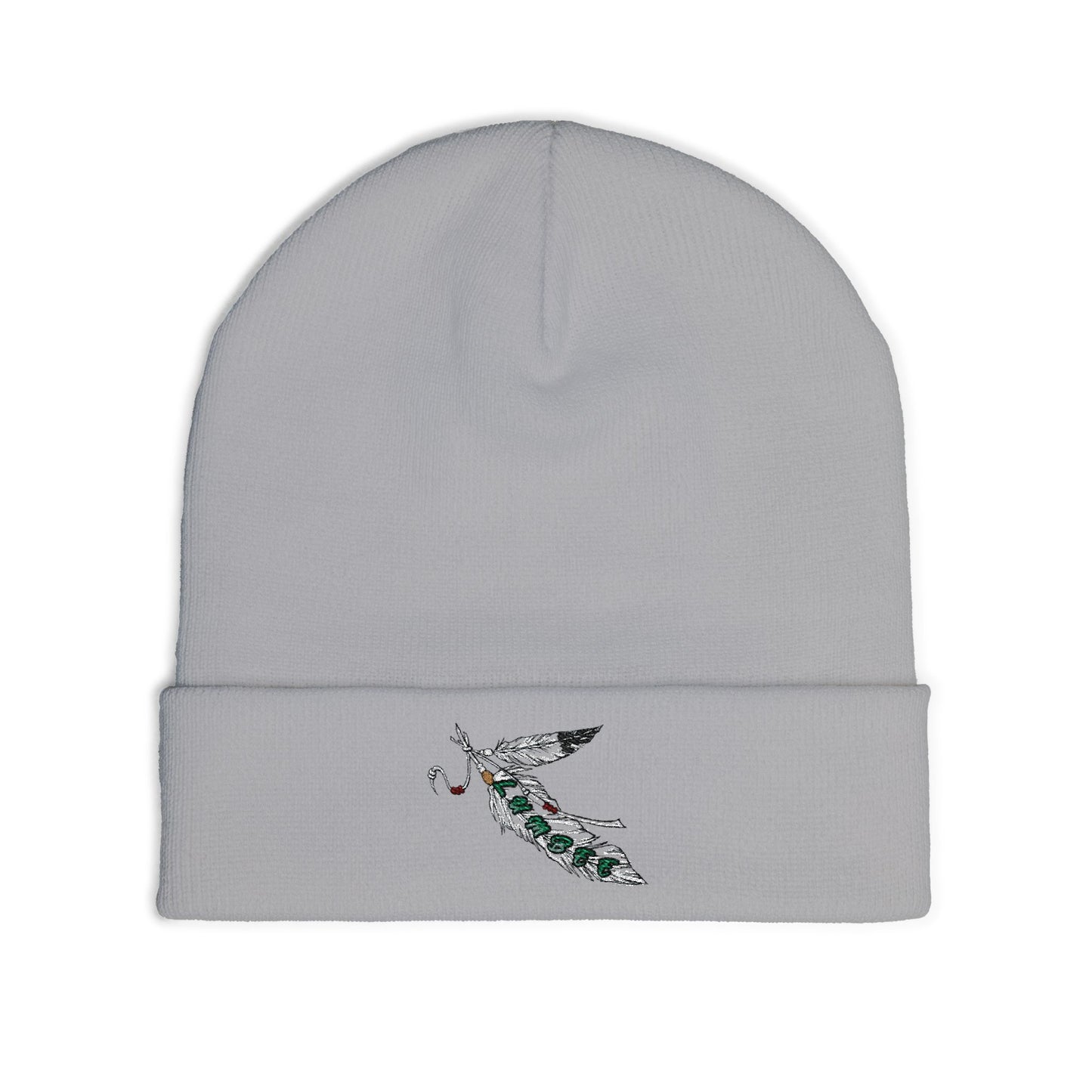 Lumbee Feather Embroidered Knit Beanie