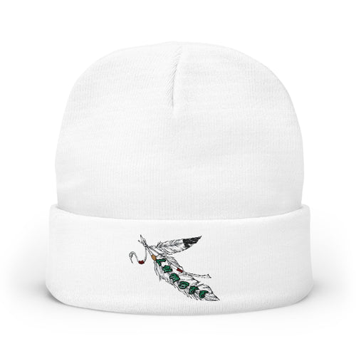 Lumbee Feather Embroidered Knit Beanie