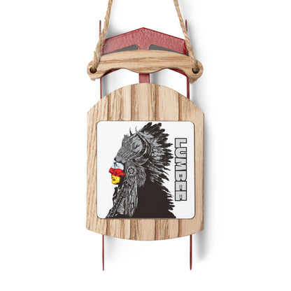 910 Indian Chief Sled Ornaments | White