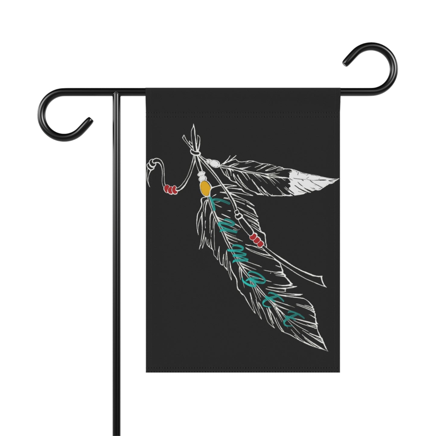 Lumbee Feather Double-Sided Flag | Black