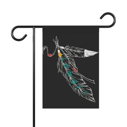 Lumbee Feather Double-Sided Flag | Black