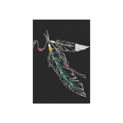 Lumbee Feather Double-Sided Flag | Black