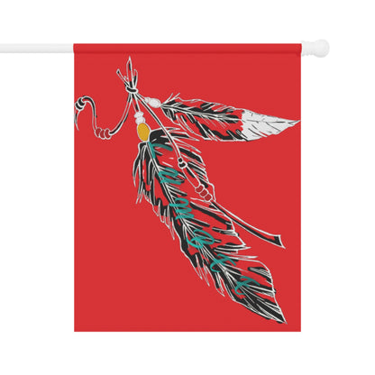 Lumbee Feather Double-Sided Flag | Red