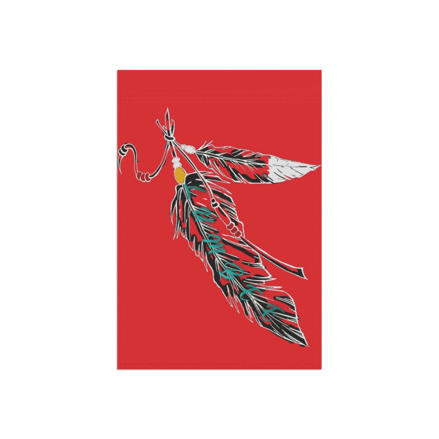 Lumbee Feather Double-Sided Flag | Red