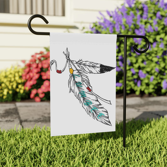 Lumbee Feather Double-Sided Flag | White