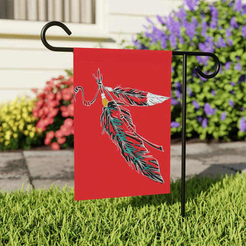 Lumbee Feather Double-Sided Flag | Red
