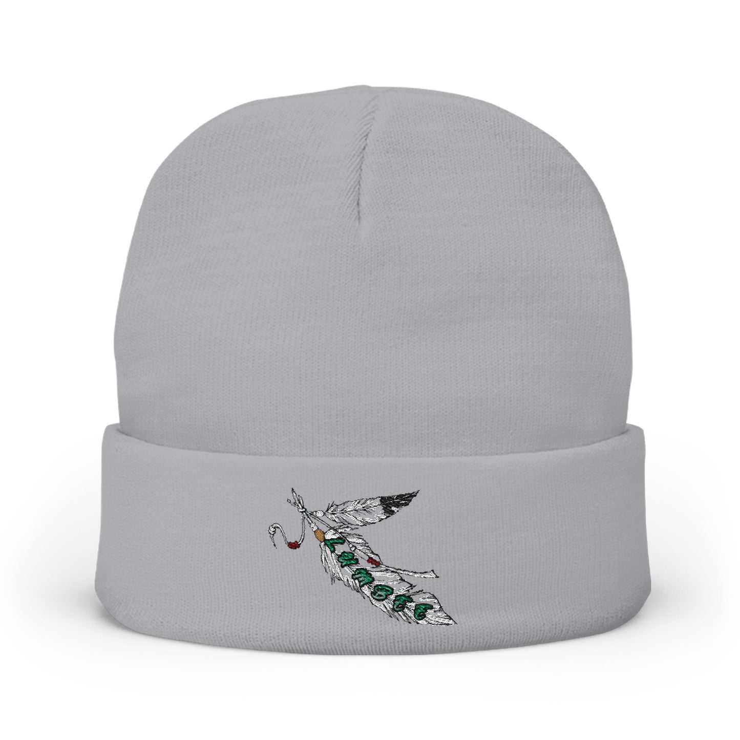 Lumbee Feather Embroidered Knit Beanie