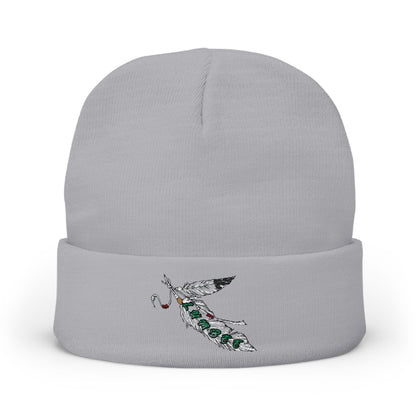Lumbee Feather Embroidered Knit Beanie