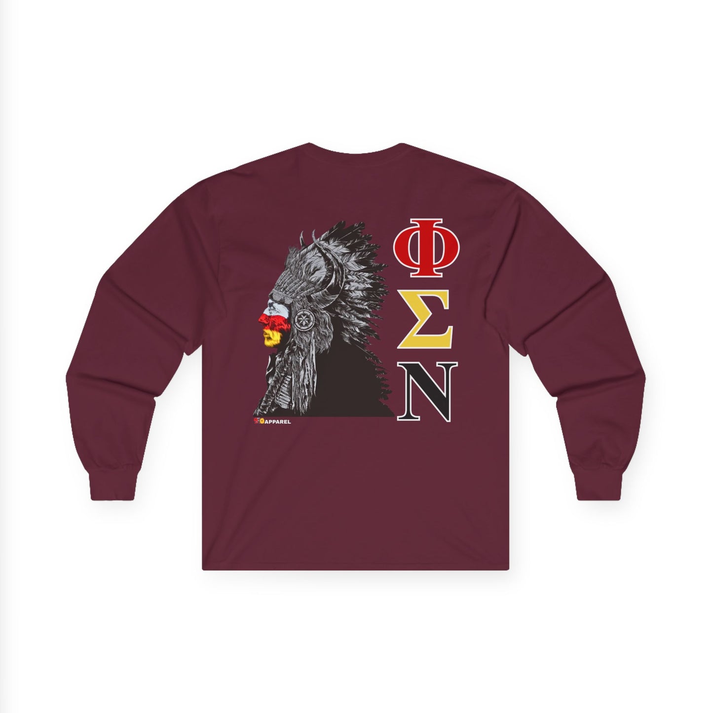 Phi Sigma Nu Long Sleeve Graphic Tee - Indian Chief