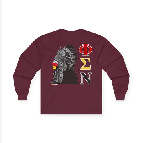 Phi Sigma Nu Long Sleeve Graphic Tee - Indian Chief