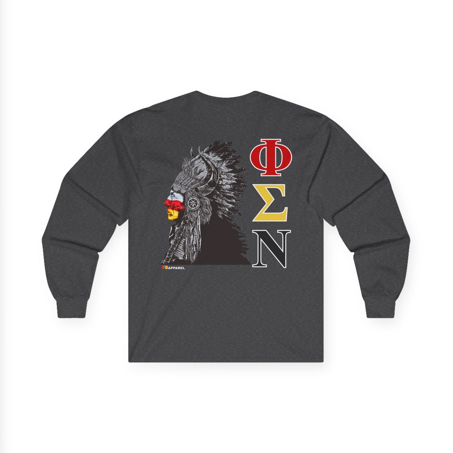 Phi Sigma Nu Long Sleeve Graphic Tee - Indian Chief
