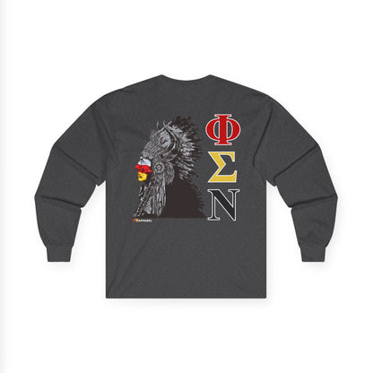 Phi Sigma Nu Long Sleeve Graphic Tee - Indian Chief