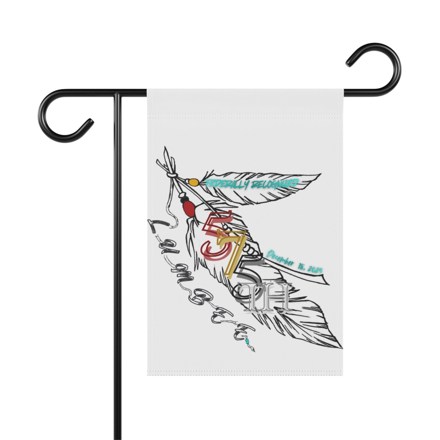 575 Feather Double-Sided Flag | White