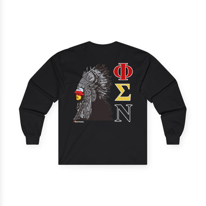 Phi Sigma Nu Long Sleeve Graphic Tee - Indian Chief