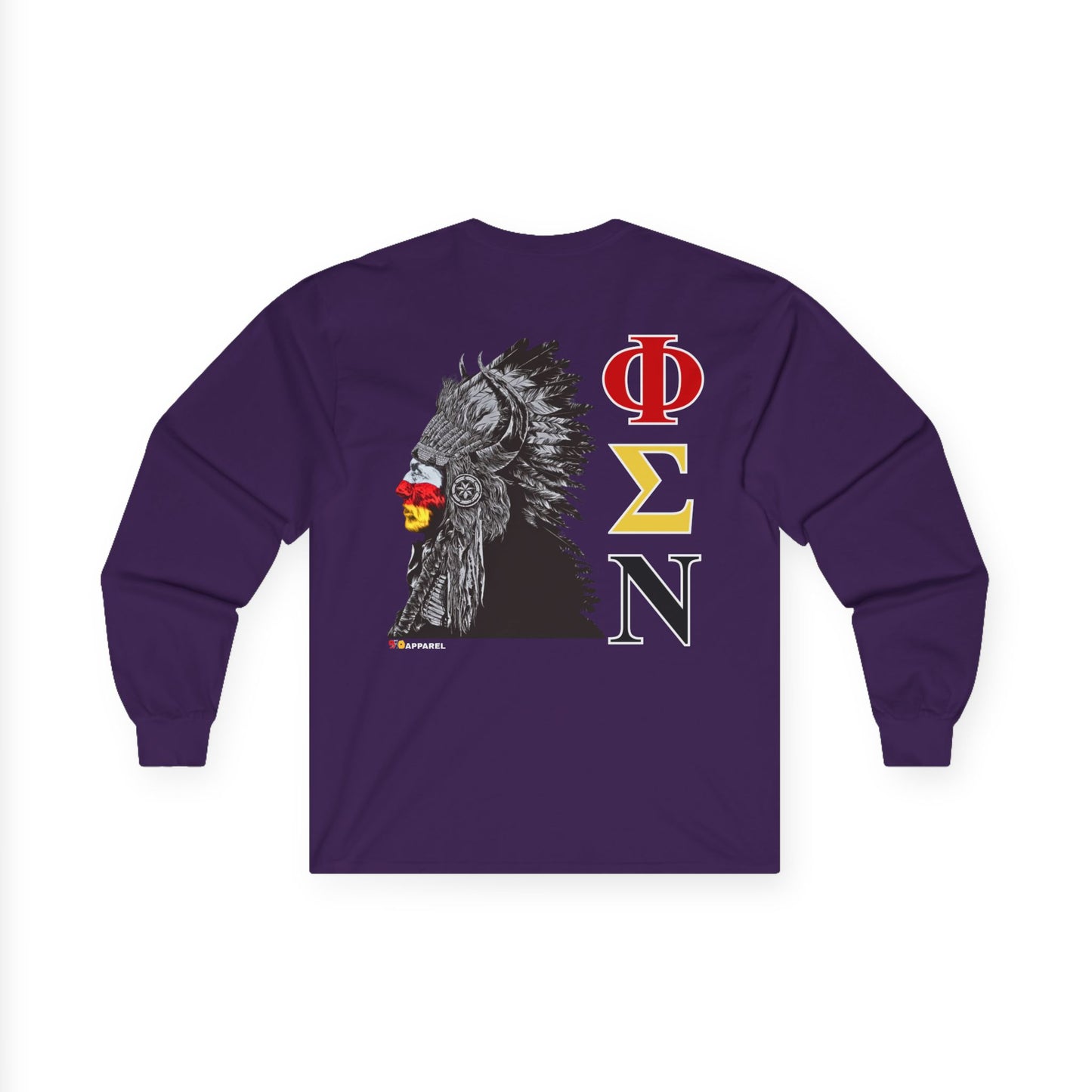 Phi Sigma Nu Long Sleeve Graphic Tee - Indian Chief