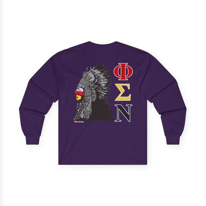 Phi Sigma Nu Long Sleeve Graphic Tee - Indian Chief